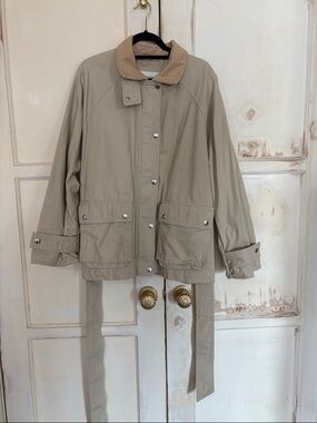American Eagle Outfitters Neutral Tan Belted Barn Jacket